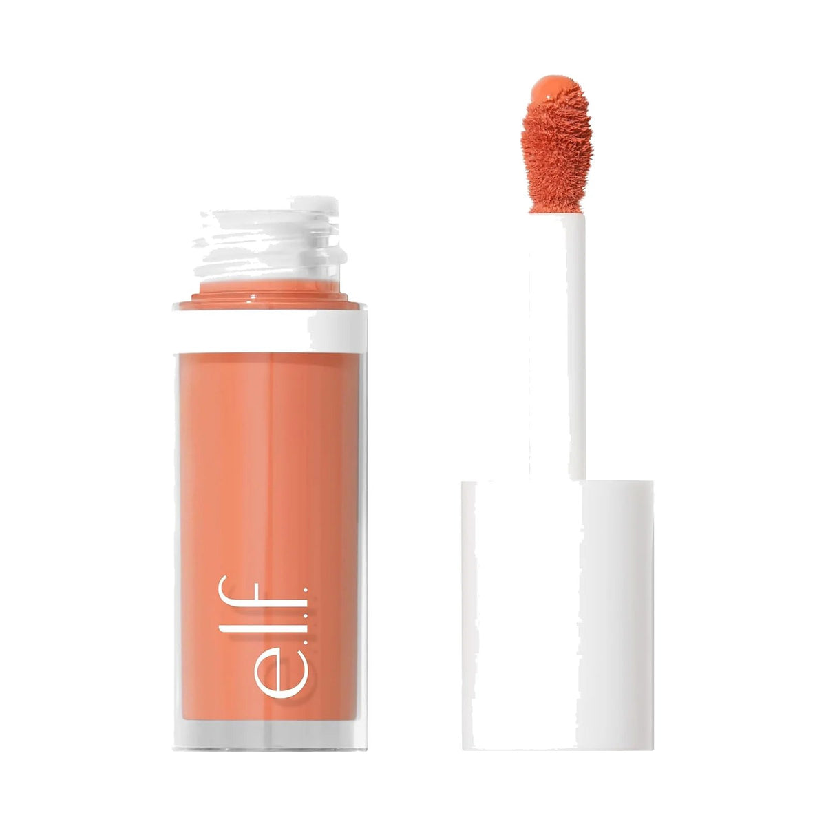 Blush liquide e.l.f. Camo Liquid Blush, teinte Peach Perfect, sur fond blanc