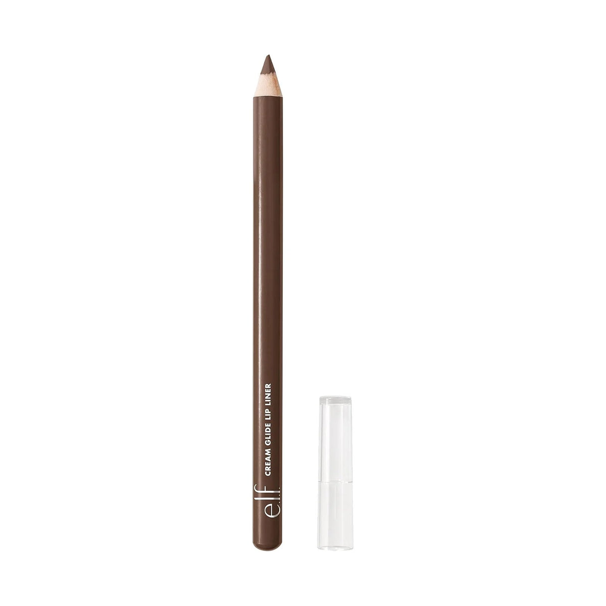 Crayon à lèvres e.l.f. Cream Glide Lip Liner, teinte Dark Cocoa, sur fond blanc