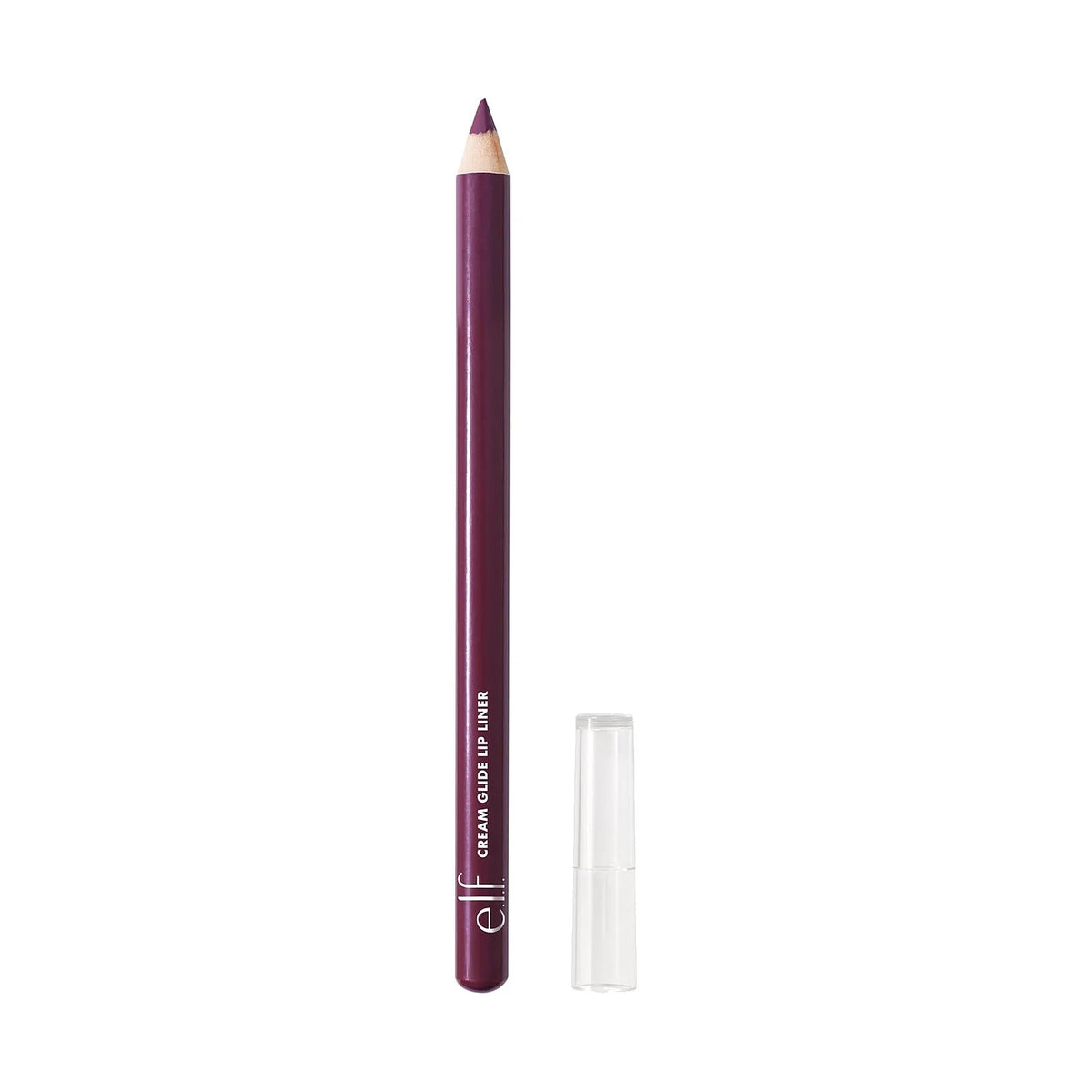 Crayon à lèvres e.l.f. Cream Glide Lip Liner, teinte Plum & Get It, sur fond blanc