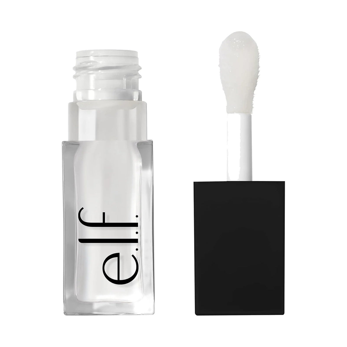 Huile à lèvres e.l.f. Glow Reviver Lip Oil, teinte Crystal Clear, sur fond blanc