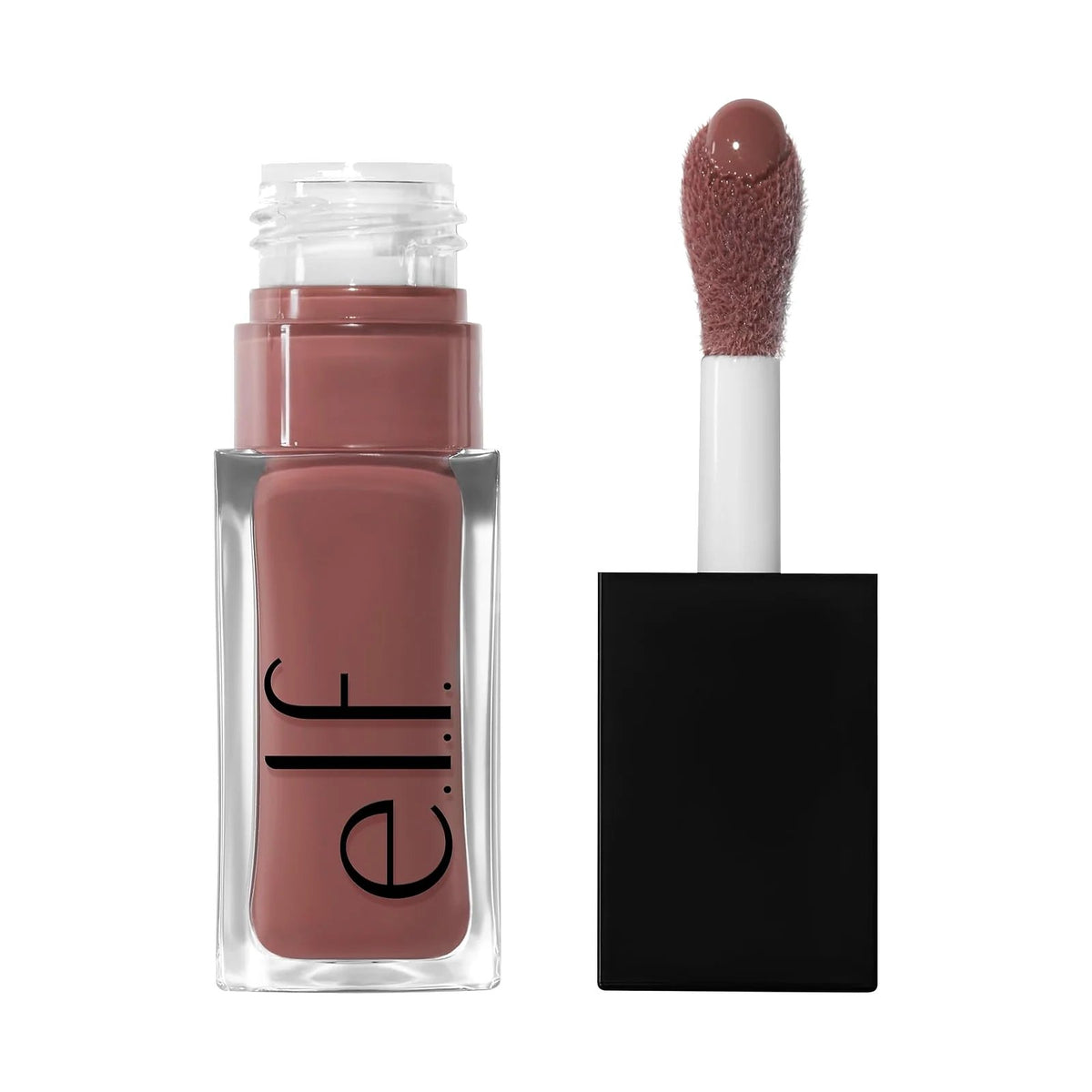 Huile à lèvres e.l.f. Glow Reviver Lip Oil, teinte Money Mauve, sur fond blanc