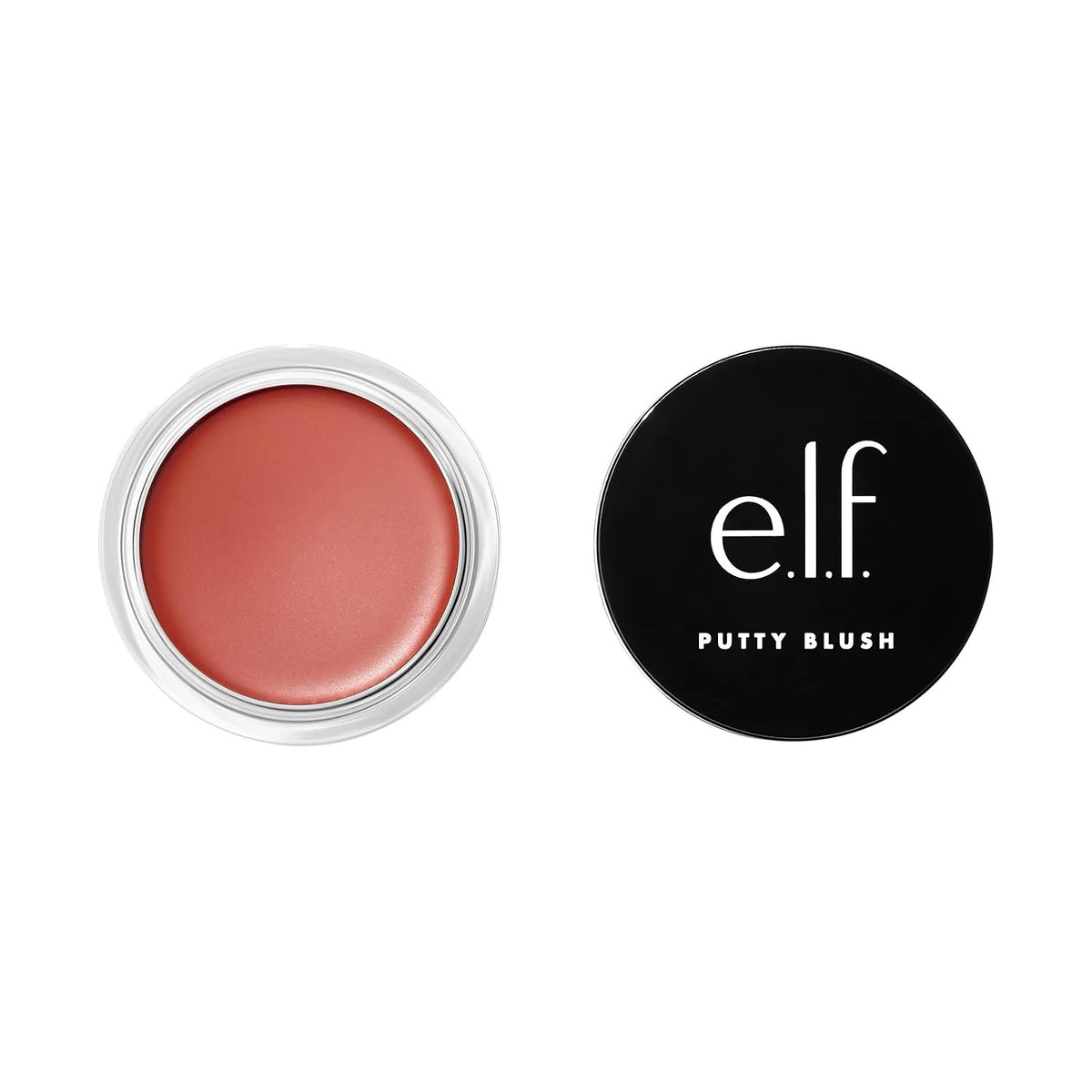 Blush e.l.f. Putty Blush dans son pot ouvert, teinte Bali, sur fond blanc