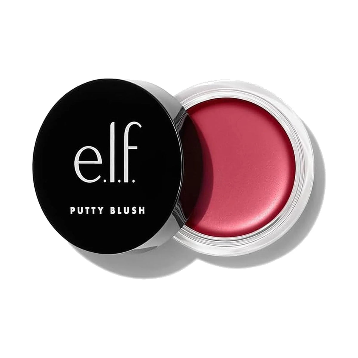 Blush e.l.f. Putty Blush dans son pot ouvert, teinte Caribbean, sur fond blanc