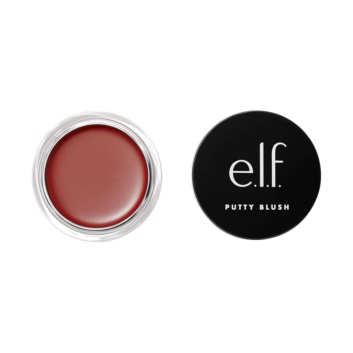 Blush e.l.f. Putty Blush dans son pot ouvert, teinte Maldives, sur fond blanc
