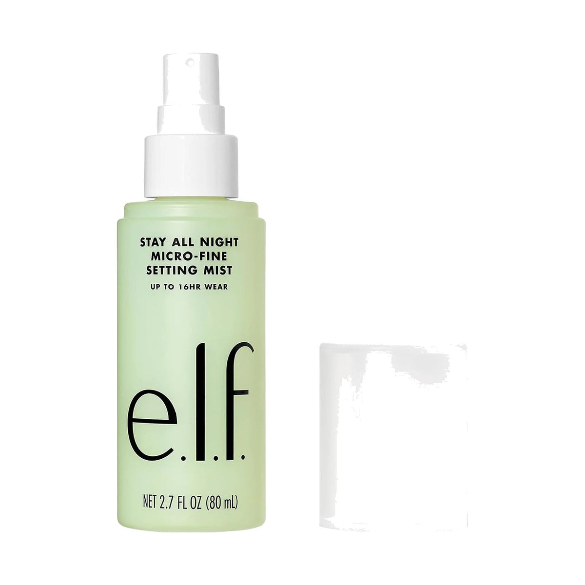 Spray fixateur e.l.f. Stay All Night Micro-Fine Setting Mist 80 ml, sur fond blanc