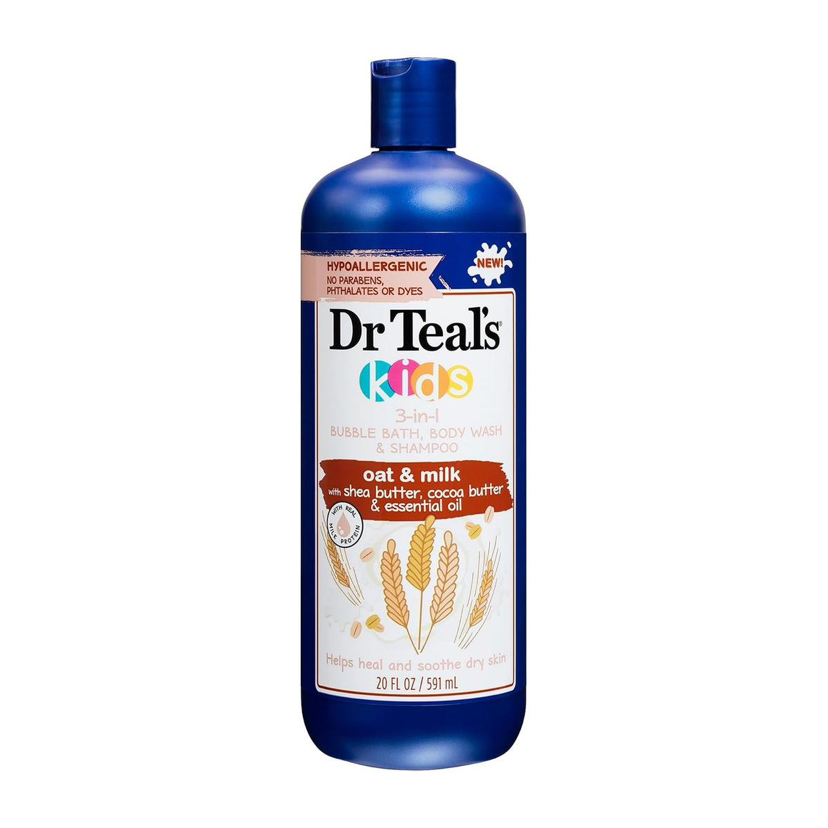 Dr Teal's Kids 3-en-1 avoine et lait 591 ml