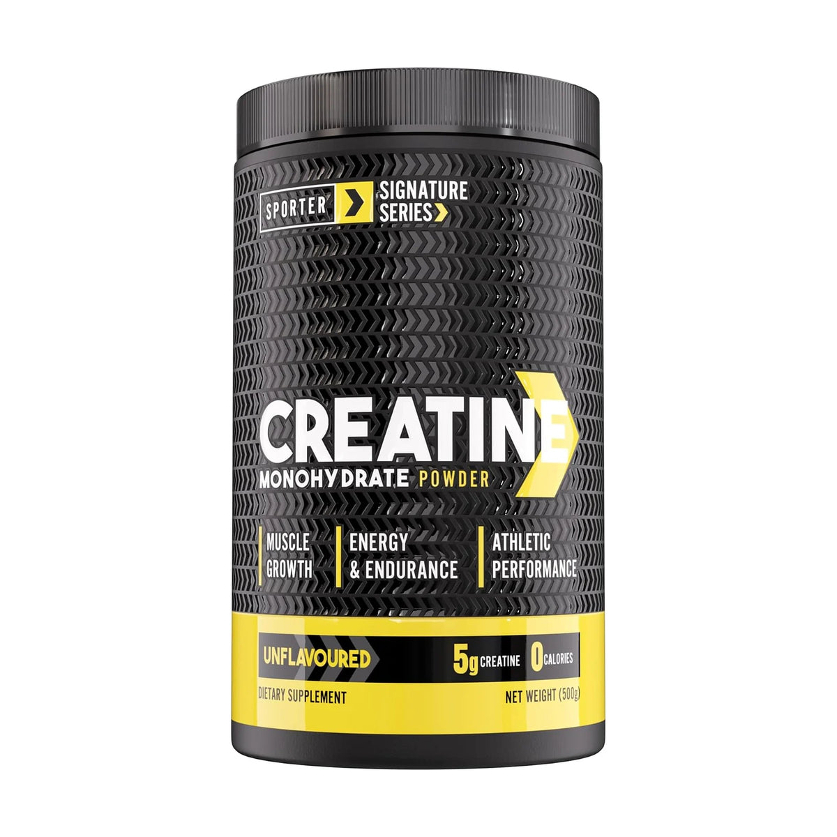 Sporter Créatine monohydrate – 500 g (100 doses), photo du produit seul sur fond blanc
