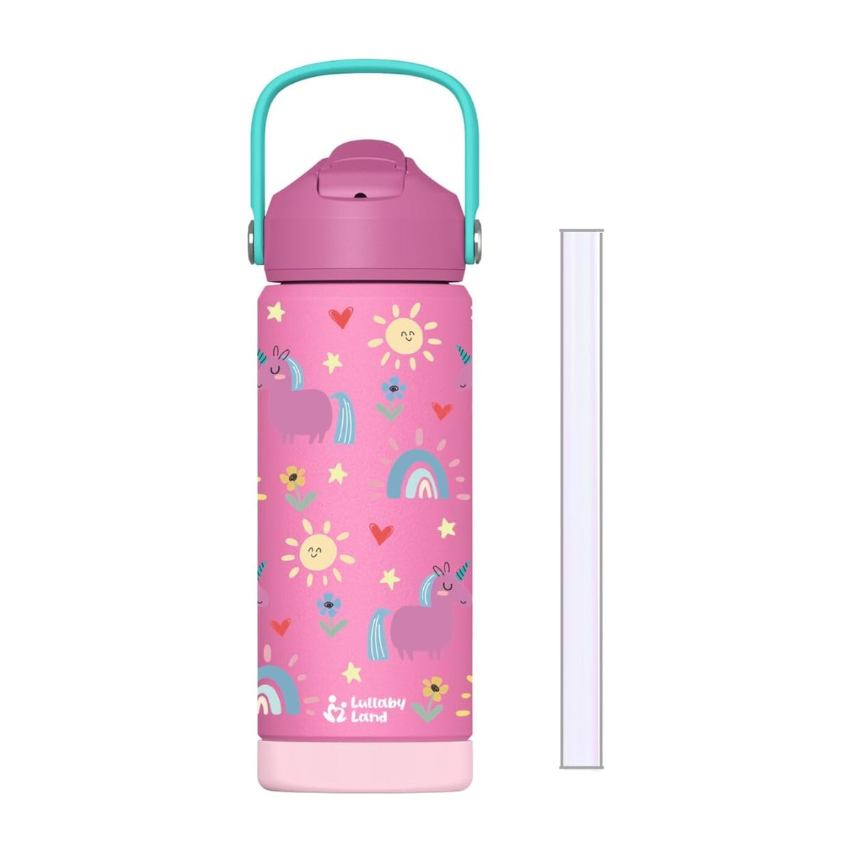 Lullaby Land gourde isotherme enfant licornes roses 550 ml