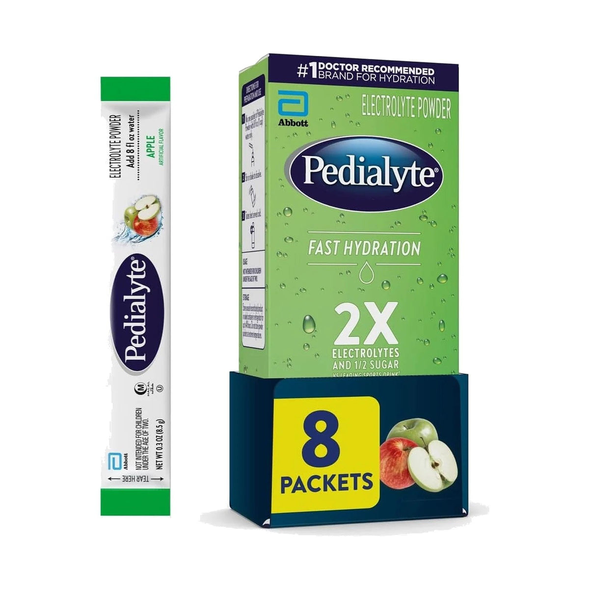 Pedialyte Fast Hydration pomme, 8 sachets