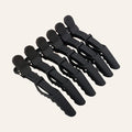 Pinces crocodile antidérapantes noires, lot de 6