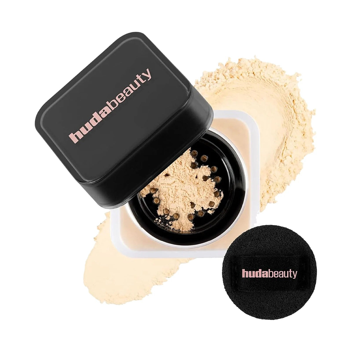Poudre libre Huda Beauty Easy Bake mini 6 g, teinte Banana Bread, sur fond blanc