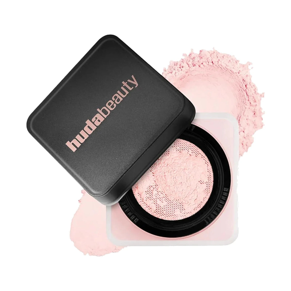 Poudre libre Huda Beauty Easy Bake 20 g, teinte Cherry Blossom, sur fond blanc
