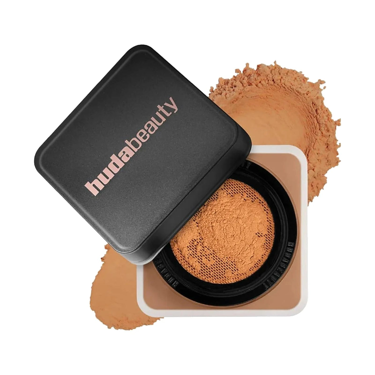 Poudre libre Huda Beauty Easy Bake 20 g, teinte Cinnamon Bun, sur fond blanc