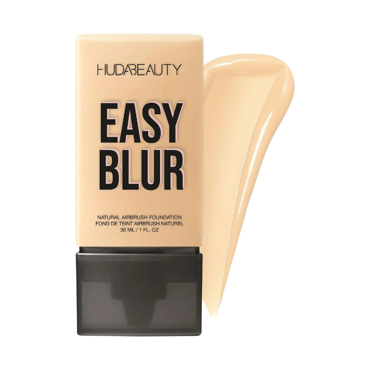 Fond de teint Huda Beauty Easy Blur Natural Airbrush 30 ml, teinte 150G Creme Brulee, sur fond blanc