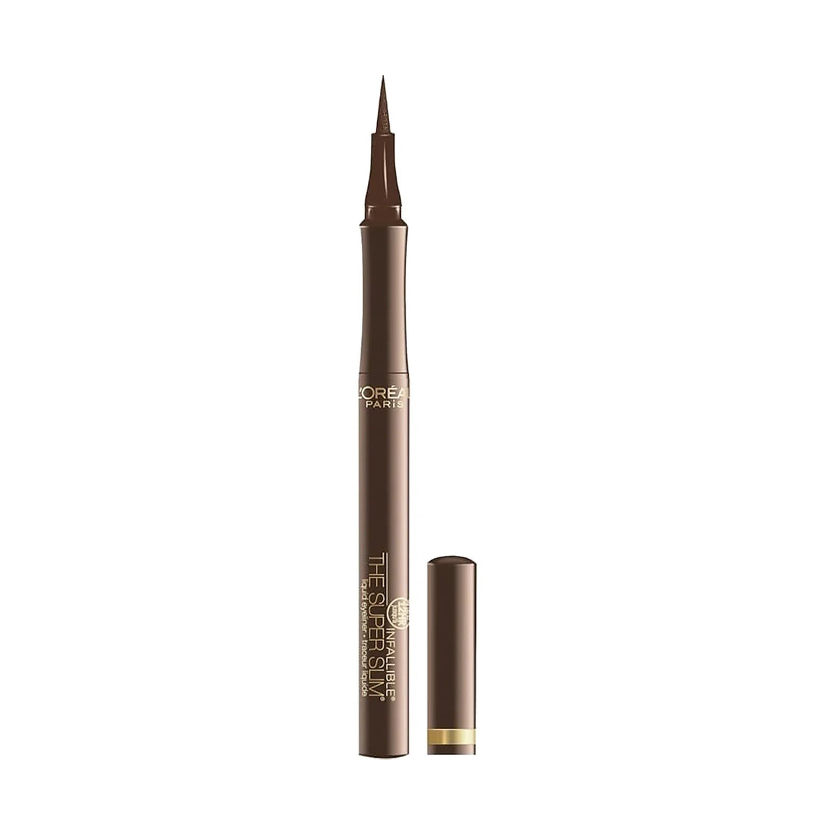 Eye-liner L'Oréal Paris Infaillible Super Slim, teinte Brown, sur fond blanc