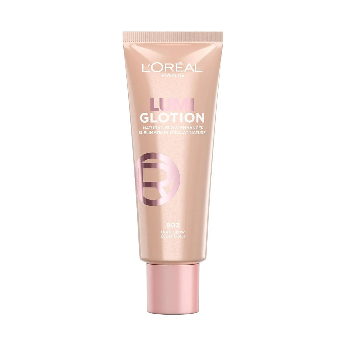 Enlumineur teinté L'Oréal True Match Lumi Glotion 40 ml, teinte 902 Light Glow, sur fond blanc
