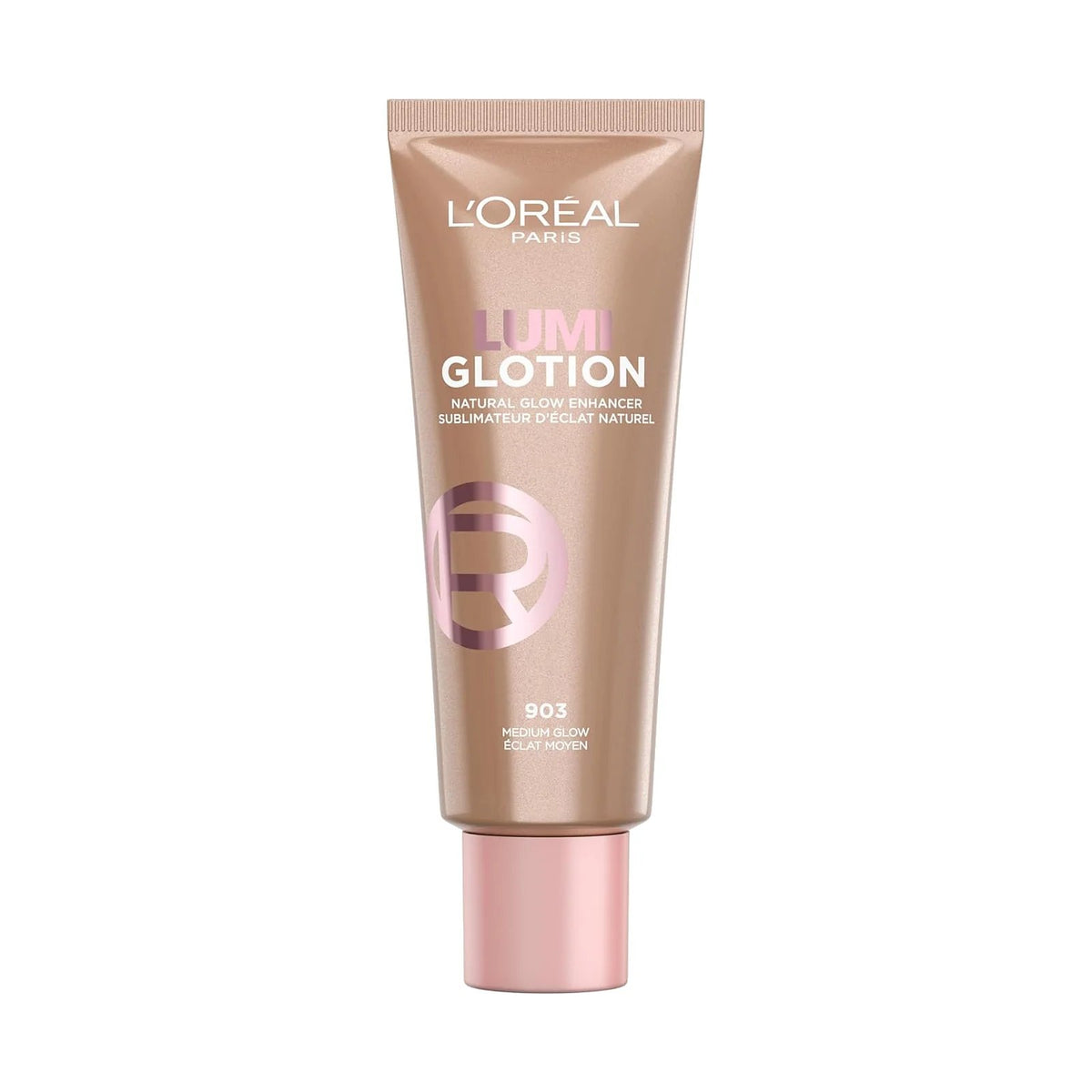 Enlumineur teinté L'Oréal True Match Lumi Glotion 40 ml, teinte 903 Medium Glow, sur fond blanc
