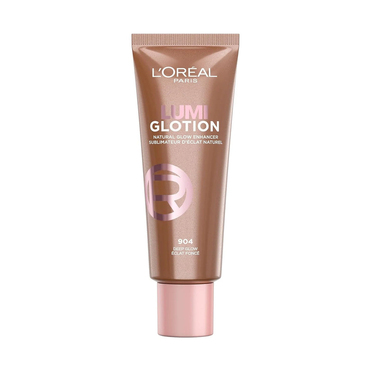 Enlumineur teinté L'Oréal True Match Lumi Glotion 40 ml, teinte 904 Deep Glow, sur fond blanc