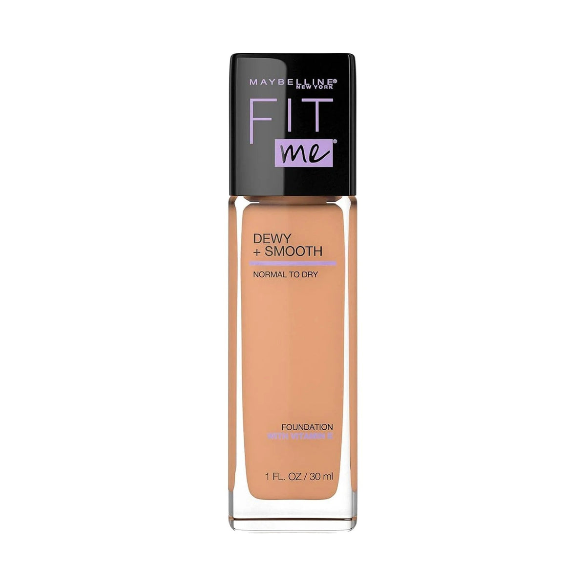 Fond de teint Maybelline Fit Me Dewy + Smooth 30 ml, teinte 245 Classic Beige, sur fond blanc