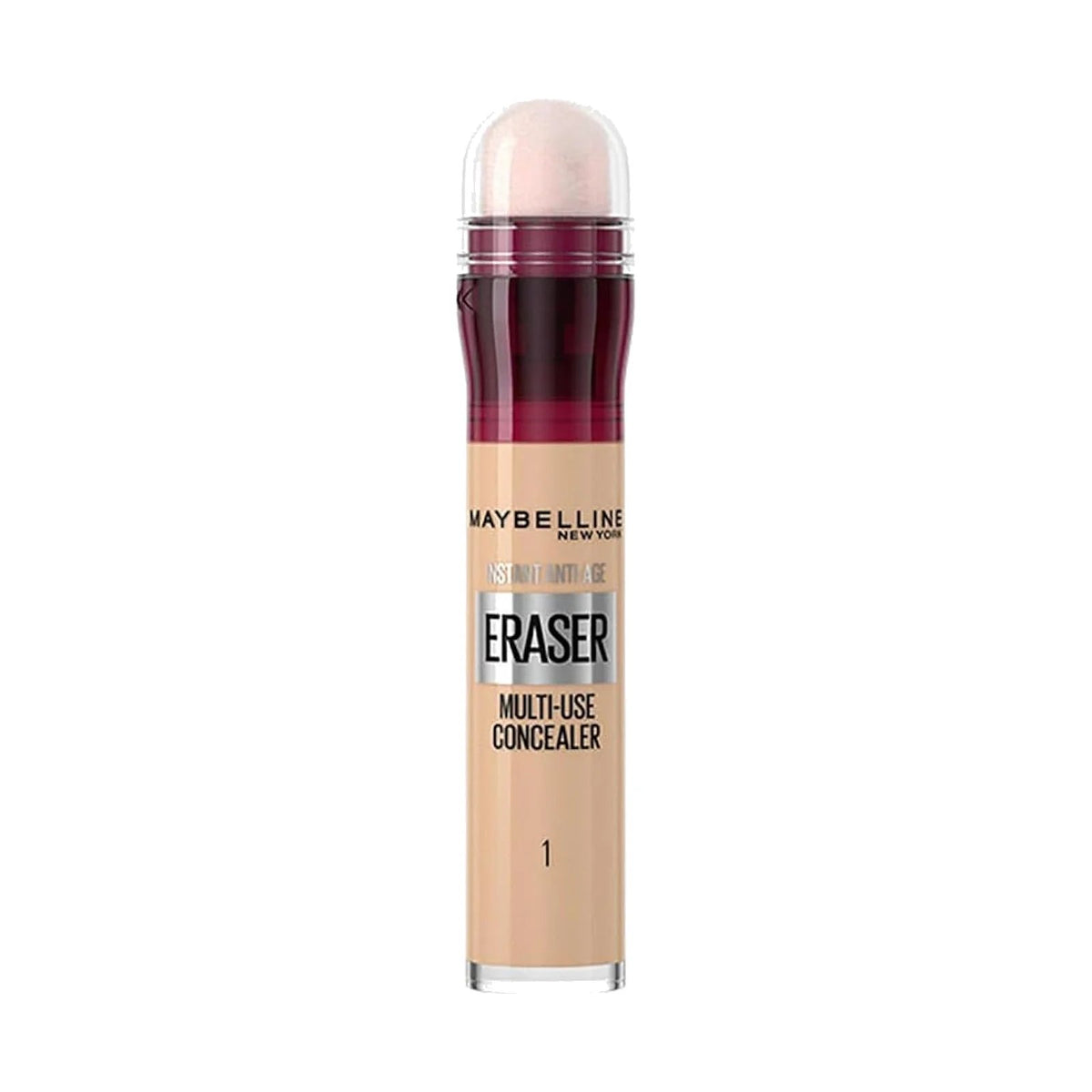 Anticernes Maybelline Instant Age Rewind Eraser 6,8 ml, teinte 01 Light, sur fond blanc