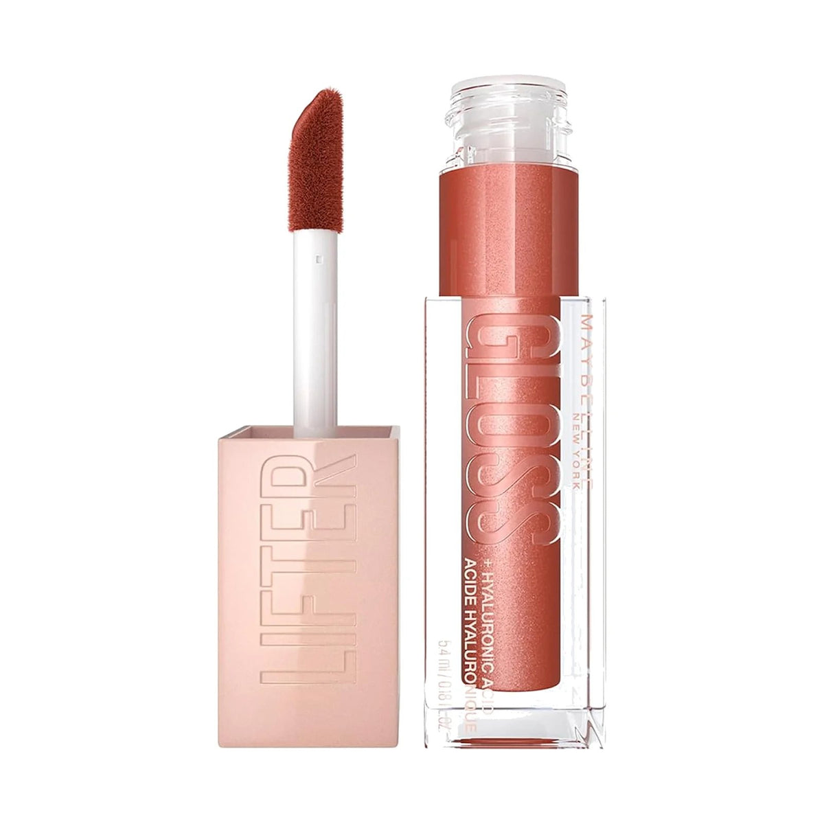 Gloss Maybelline Lifter Gloss 5,4 ml, teinte 09 Topaz, sur fond blanc