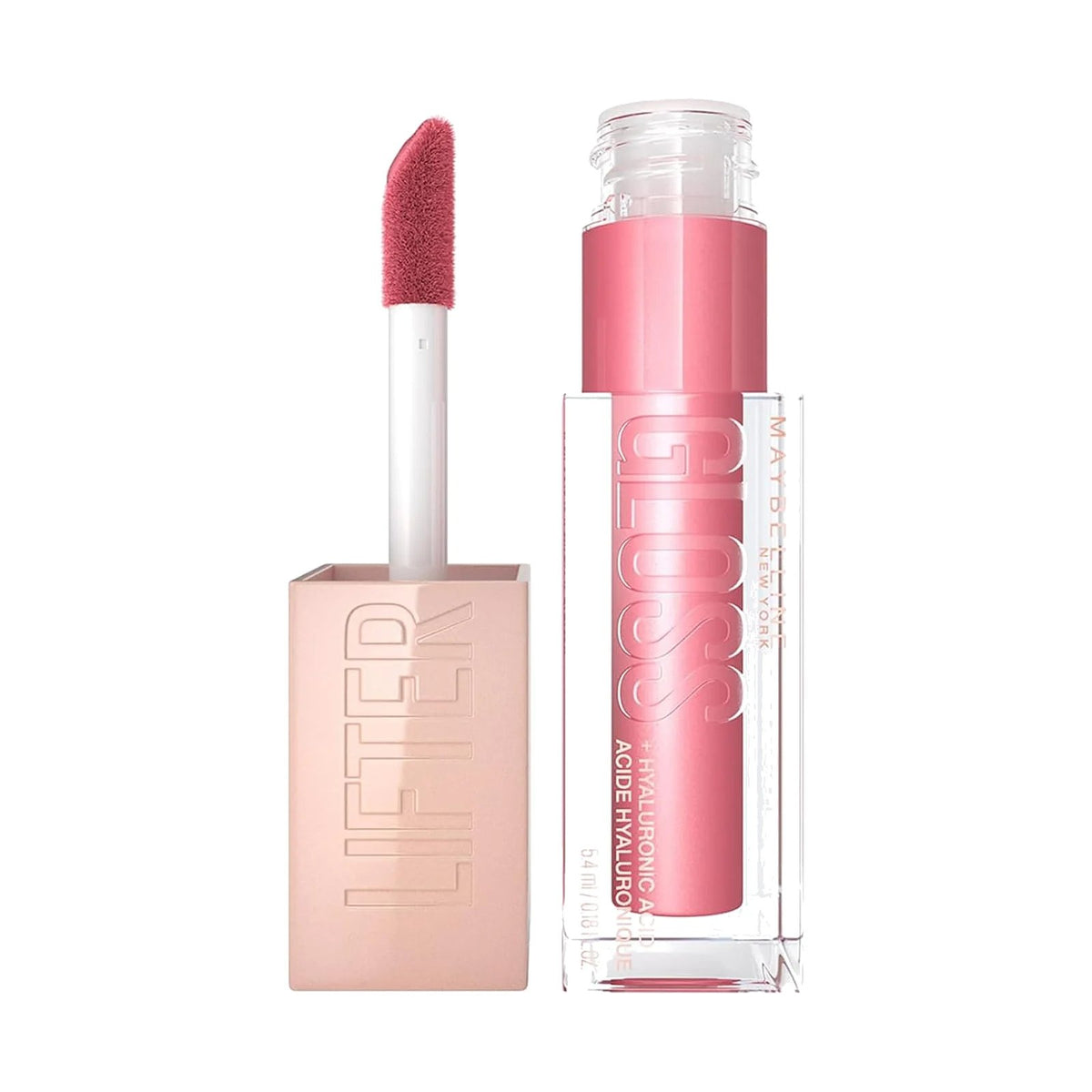 Gloss Maybelline Lifter Gloss 5,4 ml, teinte Pink, sur fond blanc