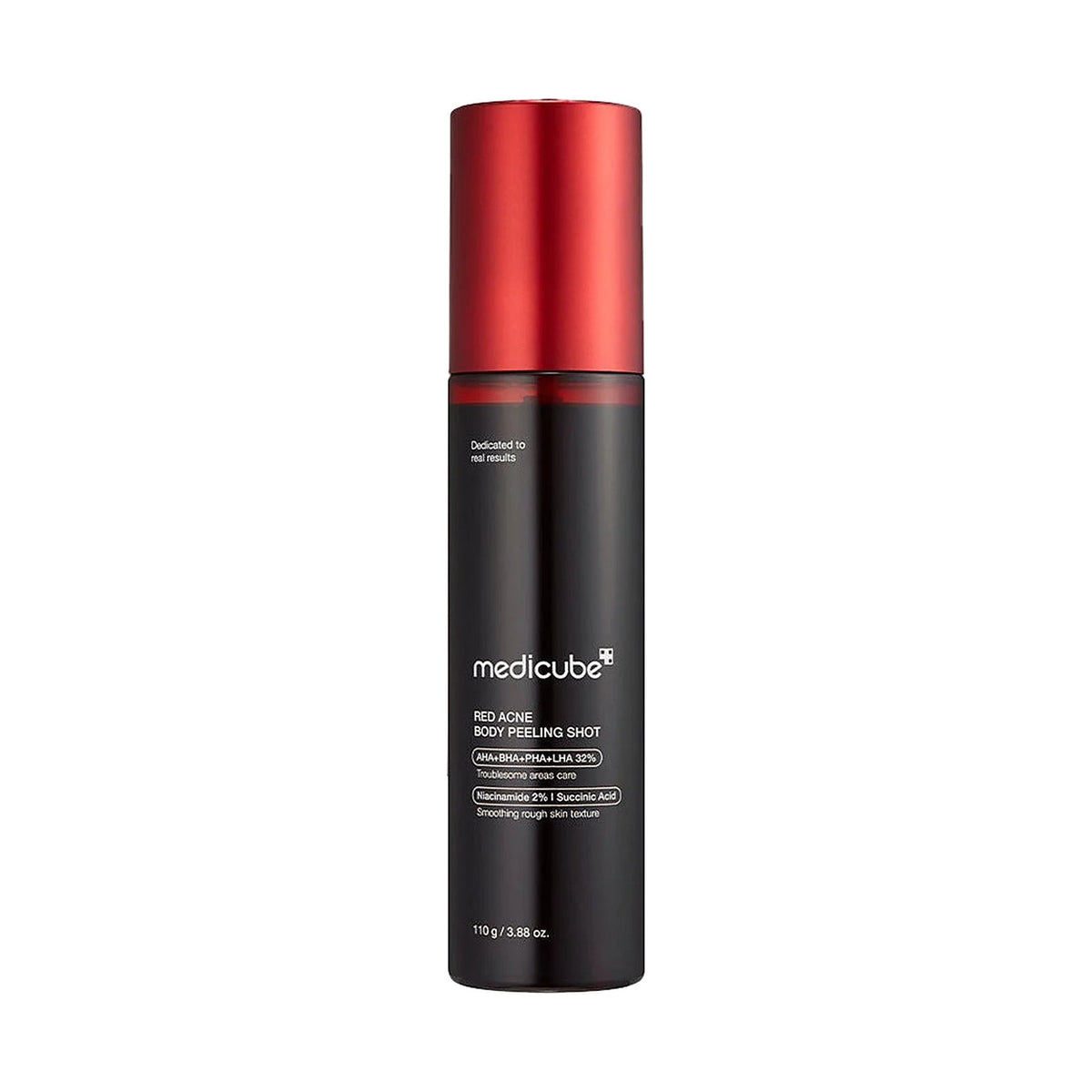 Spray Medicube Red Acne Body Peeling Shot 110 g, flacon seul sur fond blanc