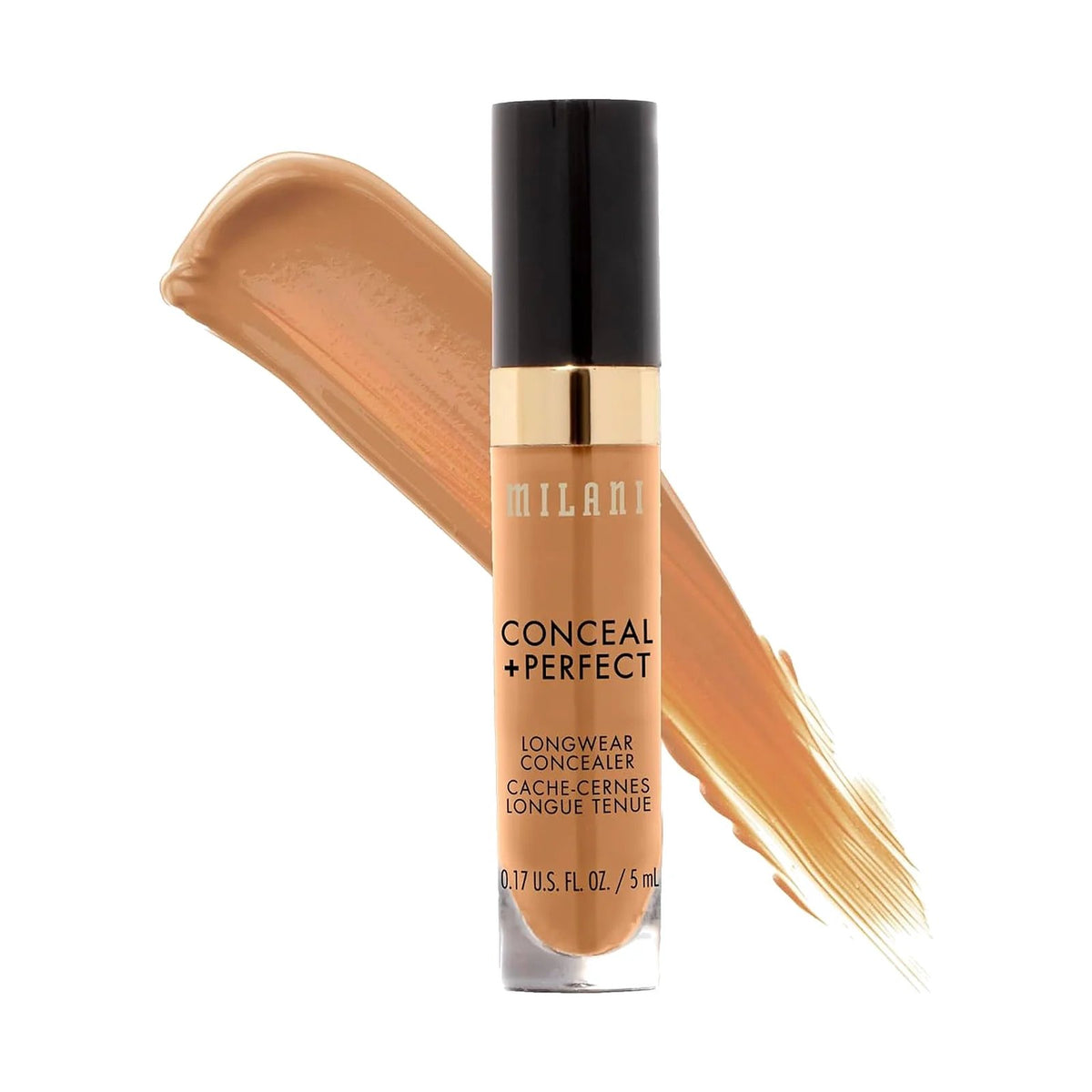 Anticernes Milani Conceal + Perfect Longwear 5 ml, teinte Cold Sand, sur fond blanc