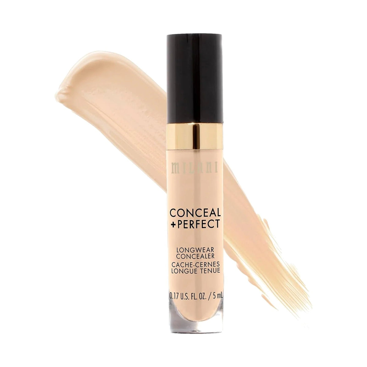 Anticernes Milani Conceal + Perfect Longwear 5 ml, teinte Nude, sur fond blanc