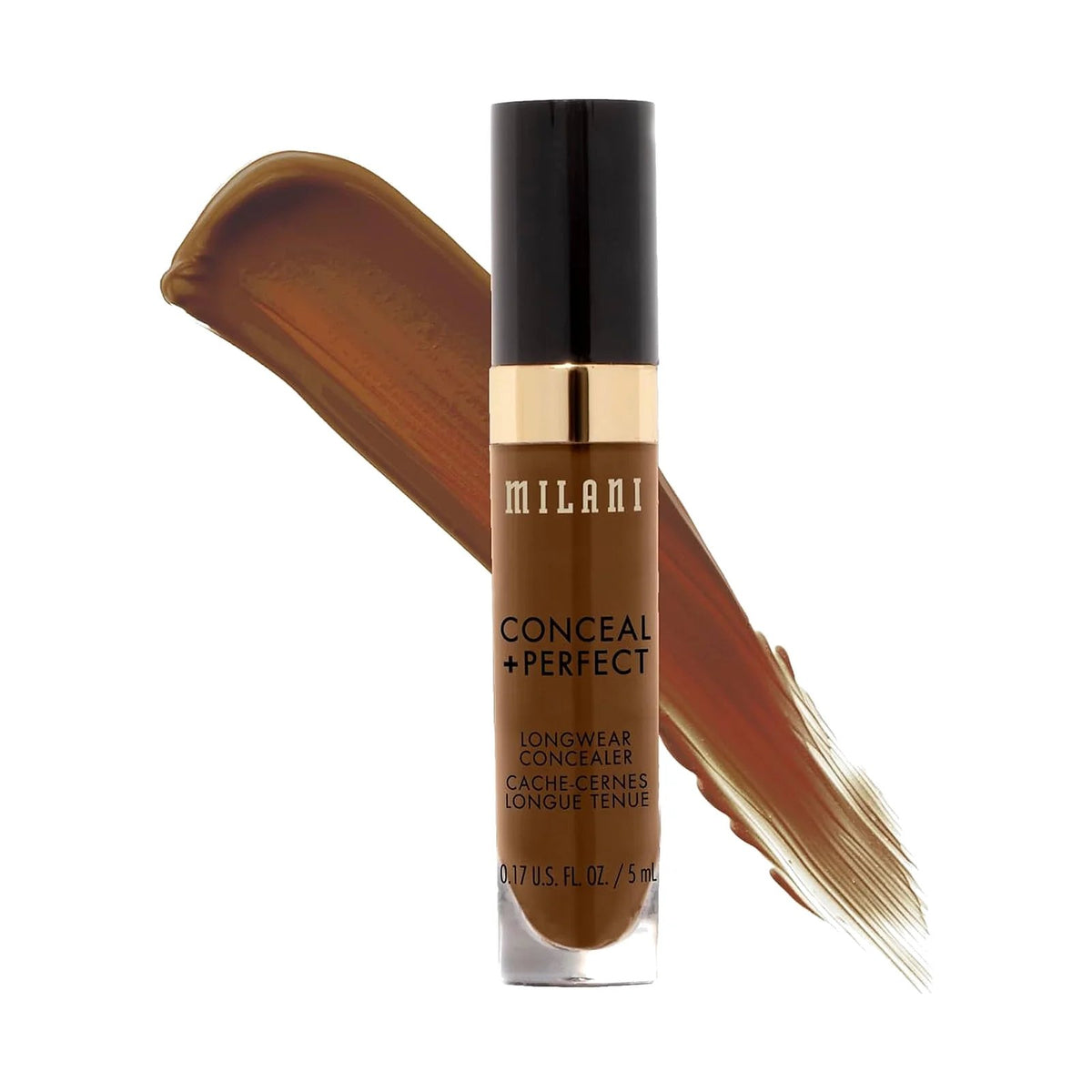 Anticernes Milani Conceal + Perfect Longwear 5 ml, teinte Toffee, sur fond blanc