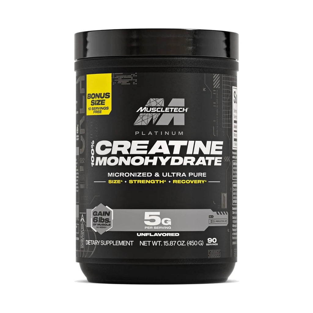 MuscleTech Platinum Creatine Monohydrate 450 g, photo du produit seul sur fond blanc
