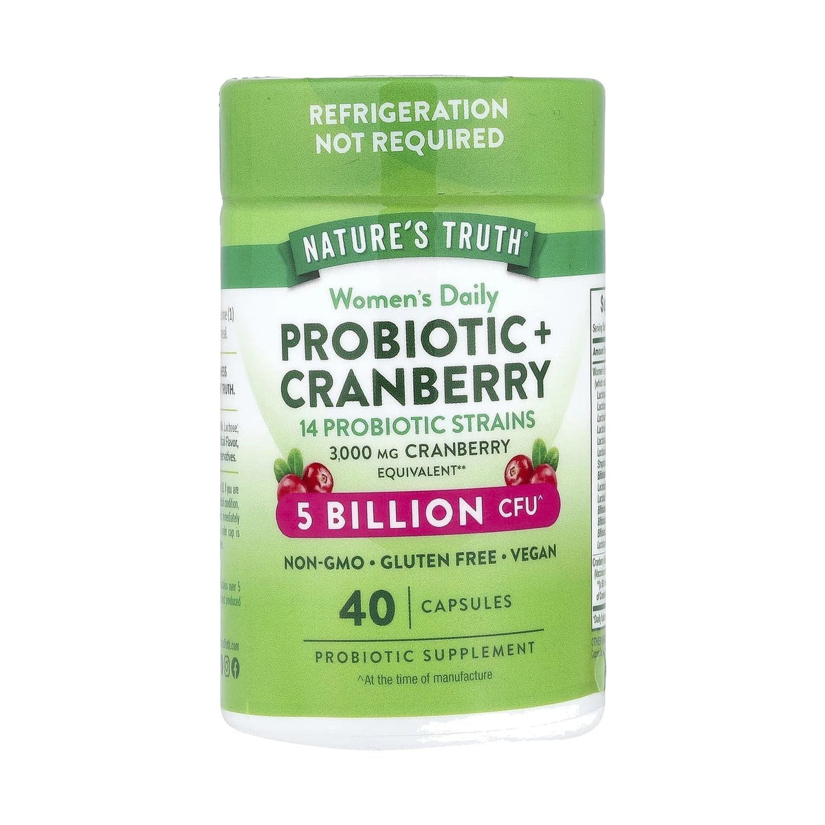 Nature's Truth Probiotique Femme et canneberge 40 gélules