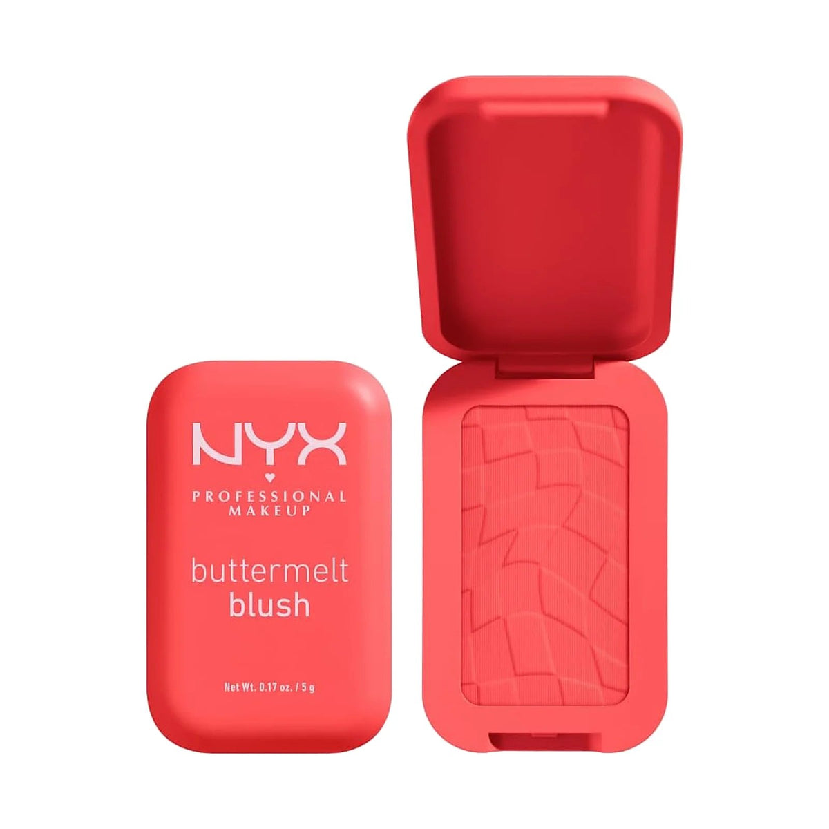 Blush poudre NYX Buttermelt dans son boîtier ouvert, teinte Had Butta, sur fond blanc
