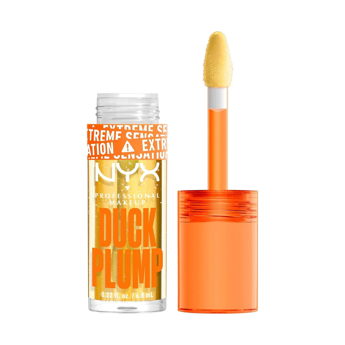 Gloss repulpant NYX Duck Plump, teinte Clearly Spicy, sur fond blanc