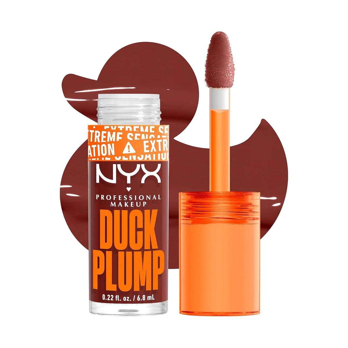 Gloss repulpant NYX Duck Plump, teinte Wine Not?, sur fond blanc