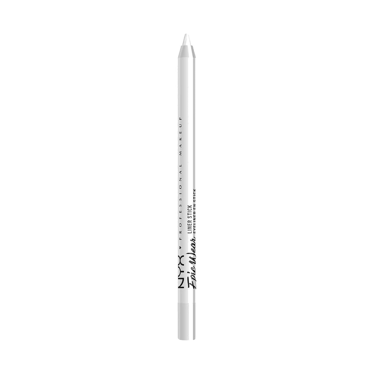 Crayon pour les yeux NYX Epic Wear Liner Stick, teinte 09 Pure White, sur fond blanc