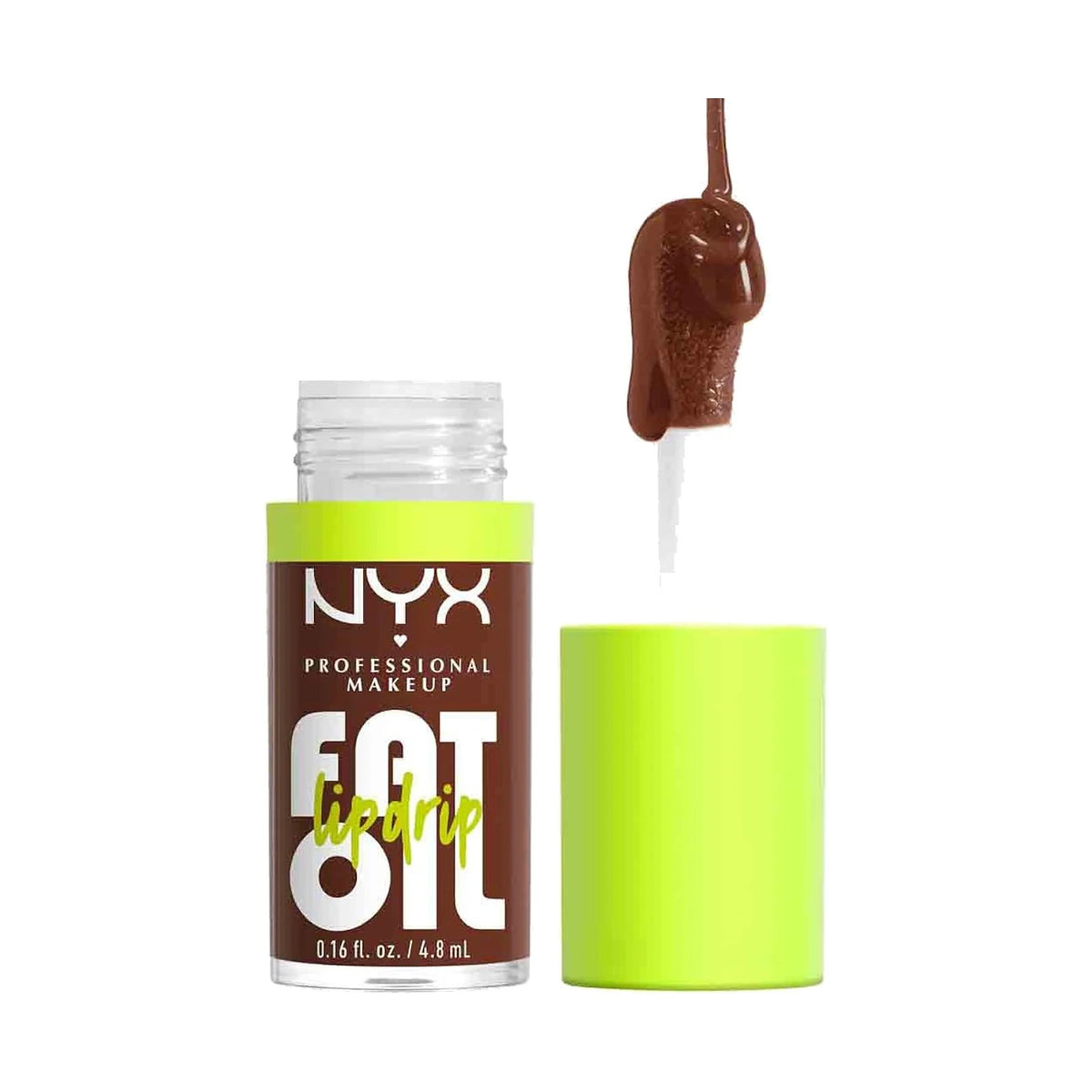 Huile à lèvres NYX Fat Oil Lip Drip 4,8 ml, teinte Livin The Cream, sur fond blanc