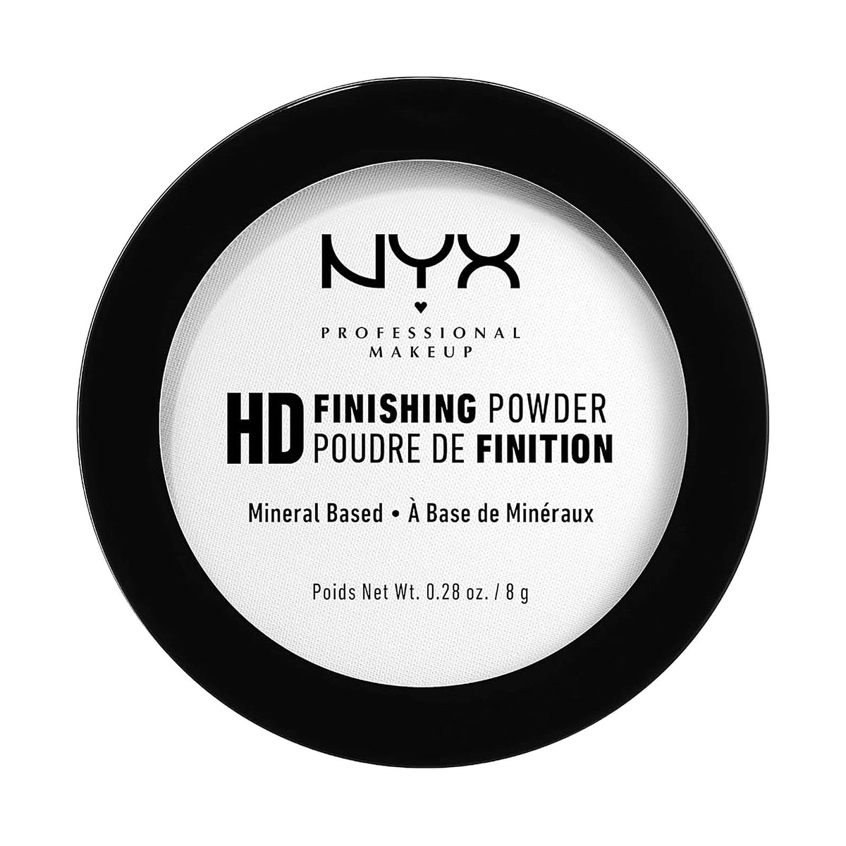 Poudre NYX High Definition Finishing Powder 8 g, teinte 01 Translucent, sur fond blanc