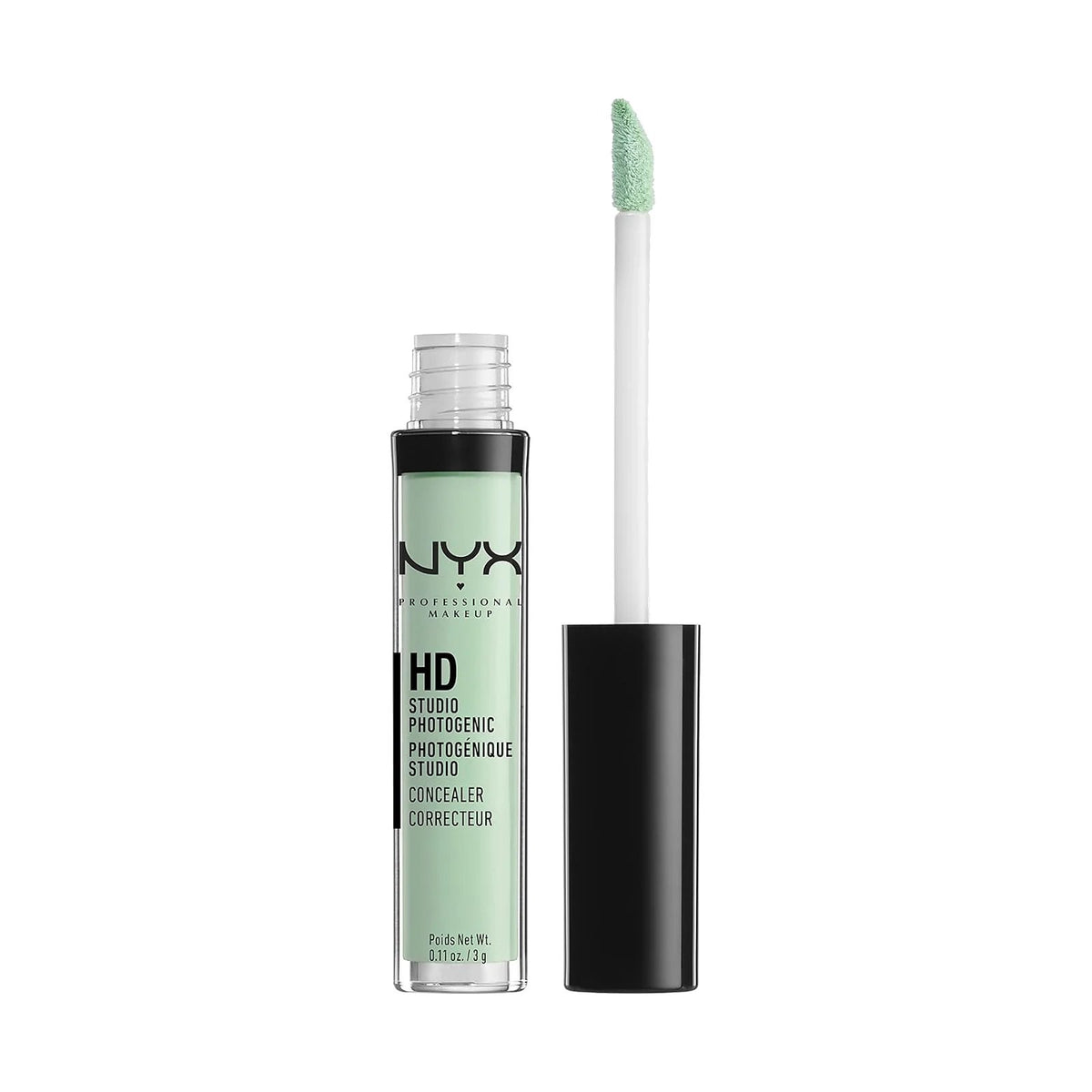 Anticernes NYX HD Studio Photogenic 3 g, teinte Green, sur fond blanc