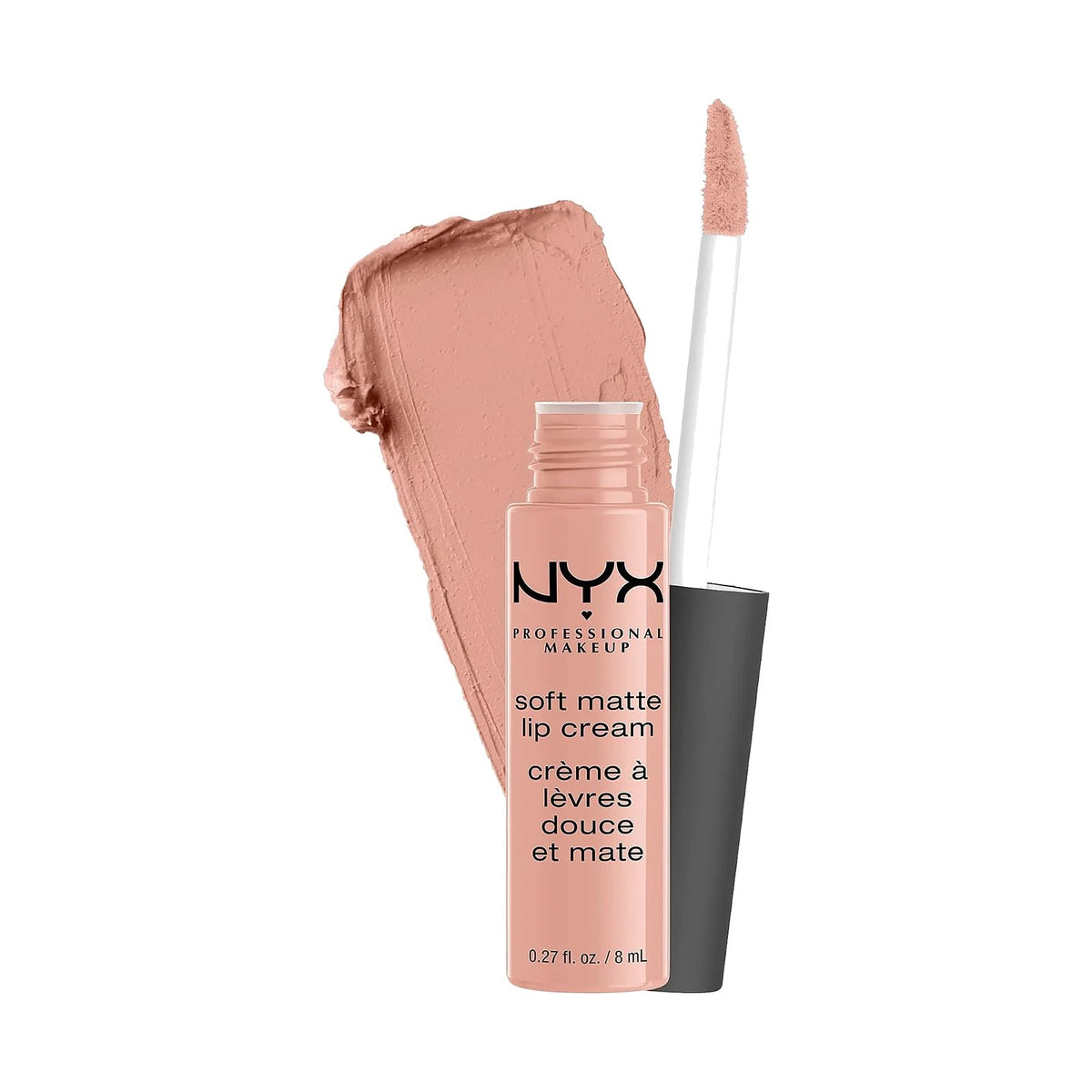 Rouge à lèvres liquide NYX Soft Matte Lip Cream, teinte Cairo, sur fond blanc