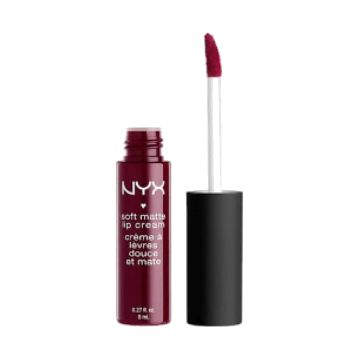 Rouge à lèvres liquide NYX Soft Matte Lip Cream, teinte Copenhagen, sur fond blanc