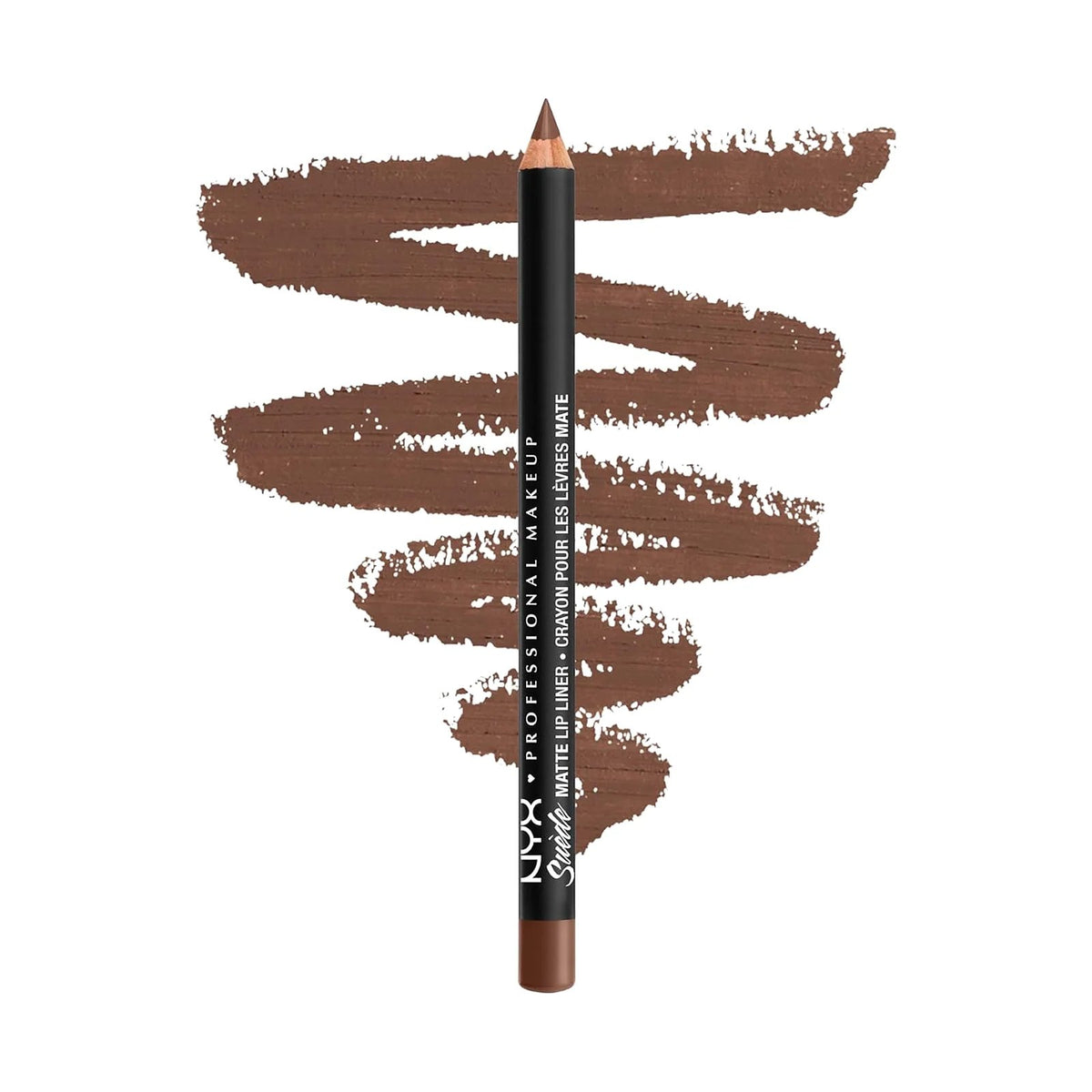 Crayon à lèvres NYX Suede Matte 1 g, teinte 26 Maison, sur fond blanc
