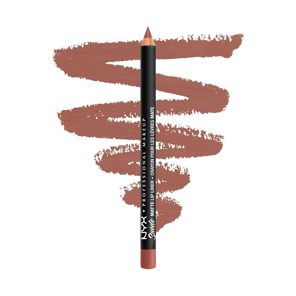 Crayon à lèvres NYX Suede Matte 1 g, teinte 52 Free Spirit, sur fond blanc