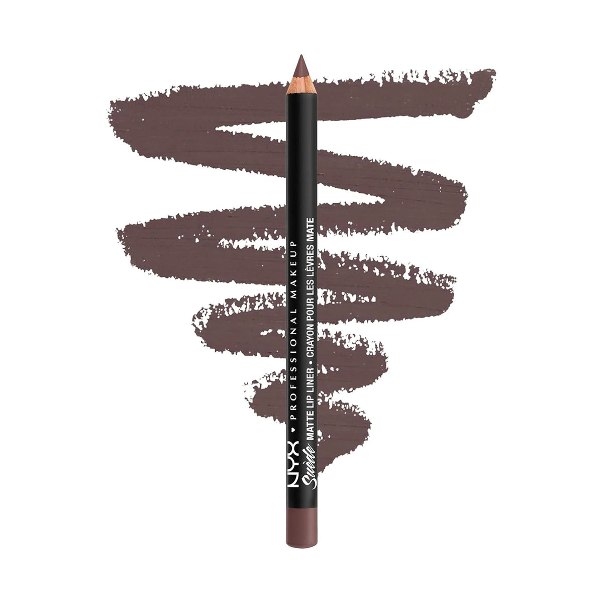 Crayon à lèvres NYX Suede Matte 1 g, teinte 67 Moonwalk, sur fond blanc