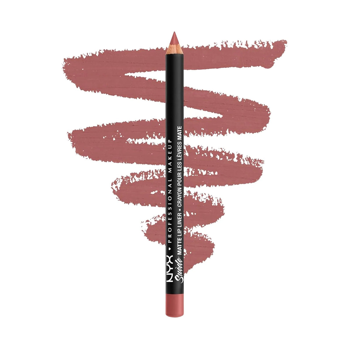 Crayon à lèvres NYX Suede Matte 1 g, teinte Brunch Me 53, sur fond blanc