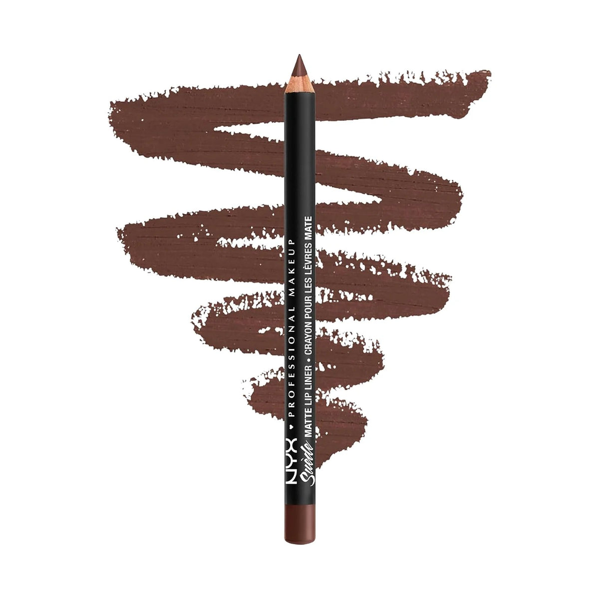 Crayon à lèvres NYX Suede Matte 1 g, teinte Club Hopper 23, sur fond blanc