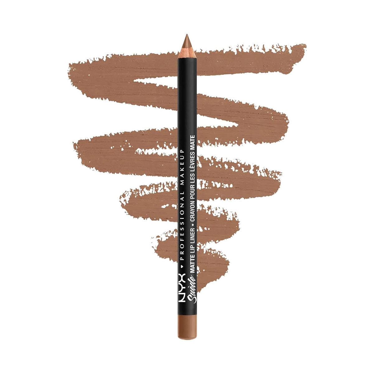 Crayon à lèvres NYX Suede Matte 1 g, teinte Sandstorm 07, sur fond blanc