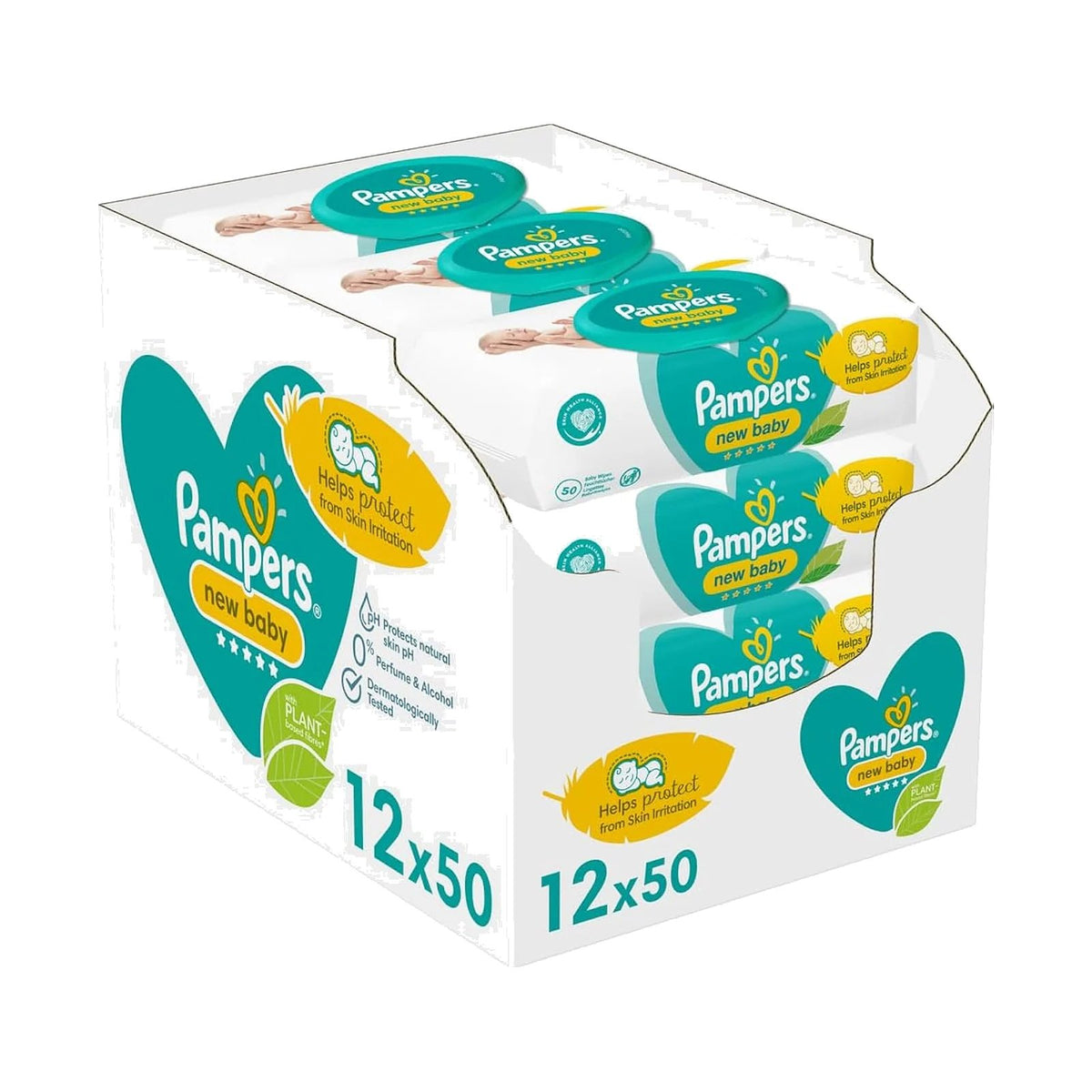 Pampers New Baby Sensitive, 12 paquets de 50 lingettes