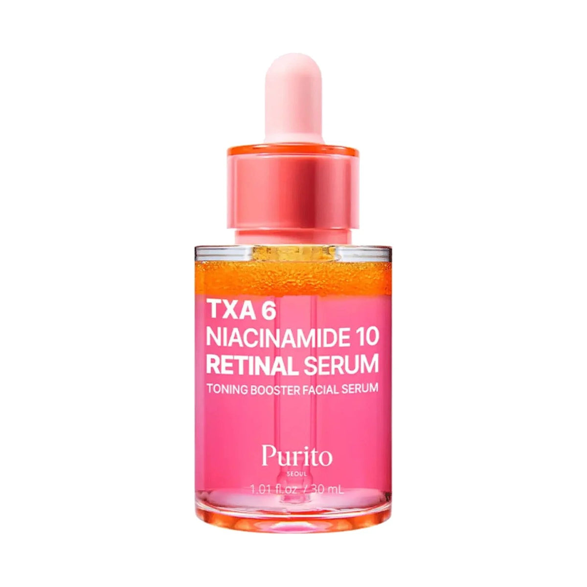 Sérum Purito TXA 6 Niacinamide 10 Retinal 30 ml, flacon seul sur fond blanc