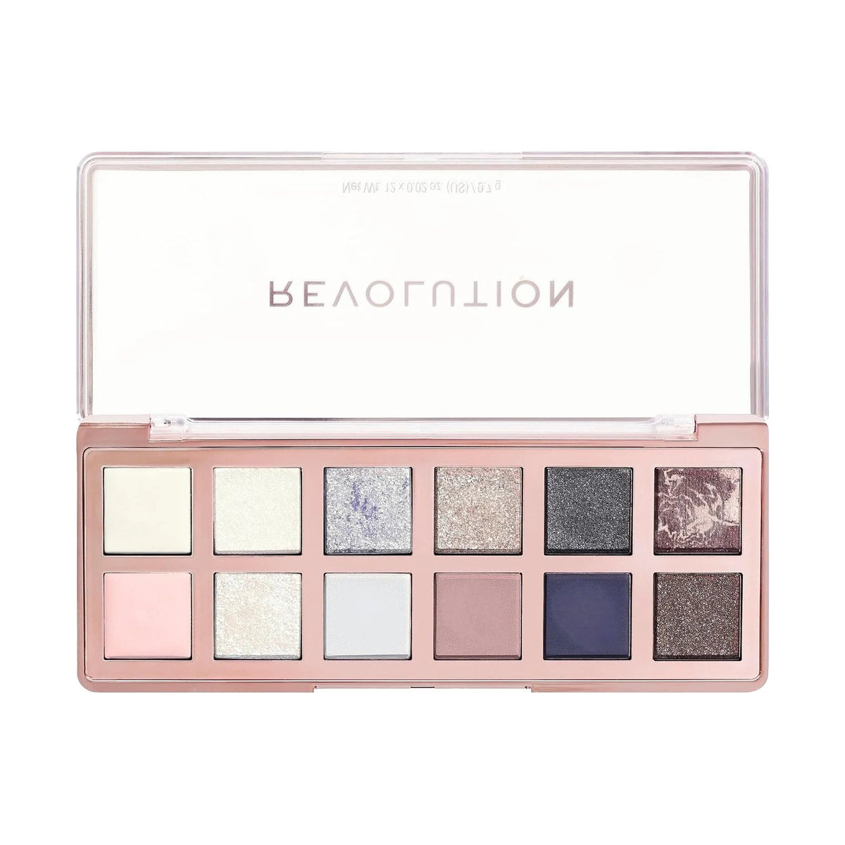 Palette de fards Revolution Icon 12 fards, teinte Celestial Icon Ethereal Nudes, sur fond blanc